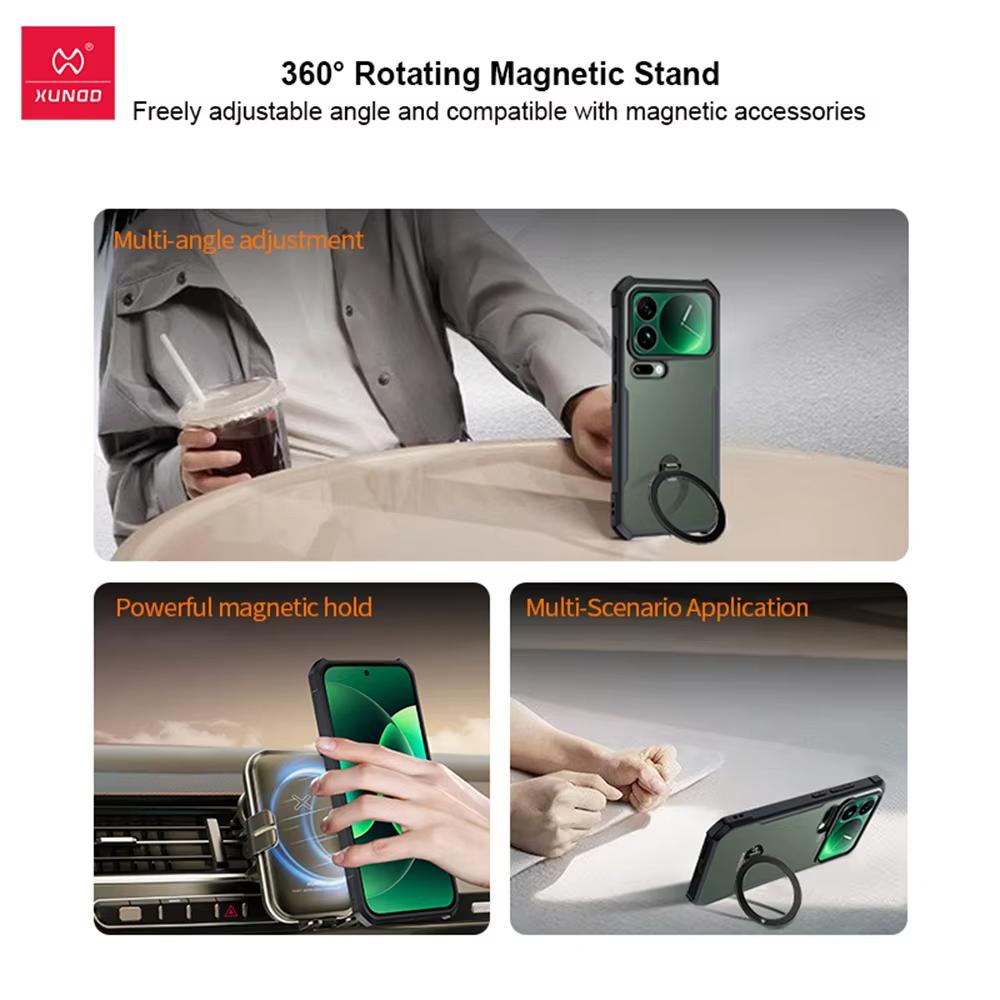 XUNDD For Mi 17 Xiaomi 17 Pro Max Case Airbag Shockproof Protective Back Cover Luxury Casing With Rotatable Magnetic Holder