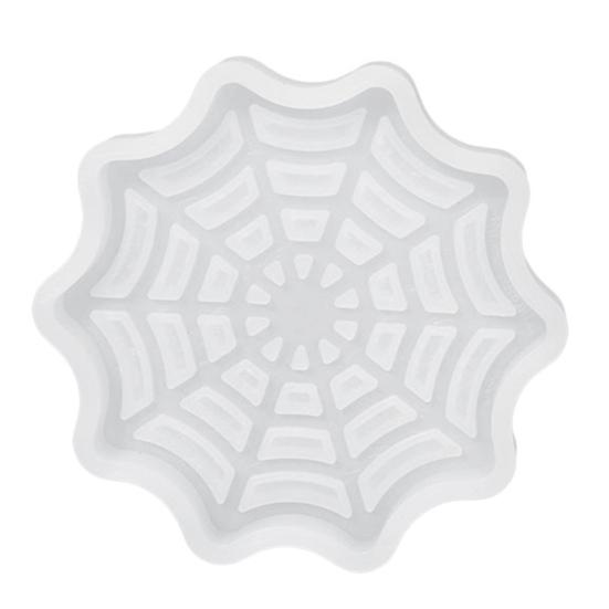 Halloween Coaster Resin Mold Skull Spider Web Tombstone Shape DIY Craft Epoxy Resin Casting Silicone Candle Cup Holder Candle Mould
