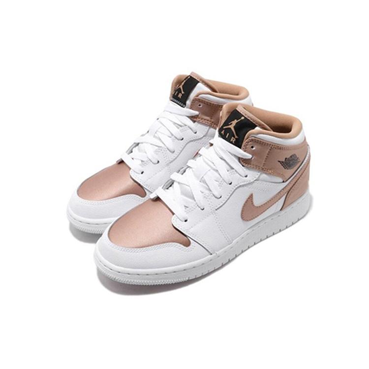 Jordan 1 Средний Белый Розовое Золото GS 555112-190