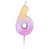 Ombre 6th Birthday Candle