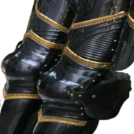 Готический Темный Средневековый Рыцарь Пара Ног Полностью Пригодный для носки Комплект Доспехов Наголенники