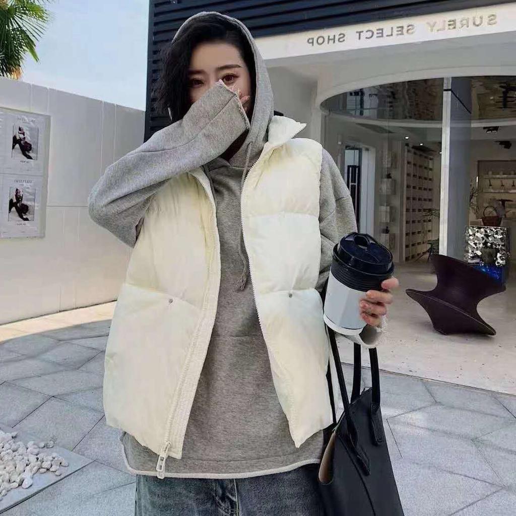 Осень и зима новый женский пуховый жилет короткий жилет женский свободный и легкий белый жилет из утиного пуха жилет с подкладкой из пуха прилив
