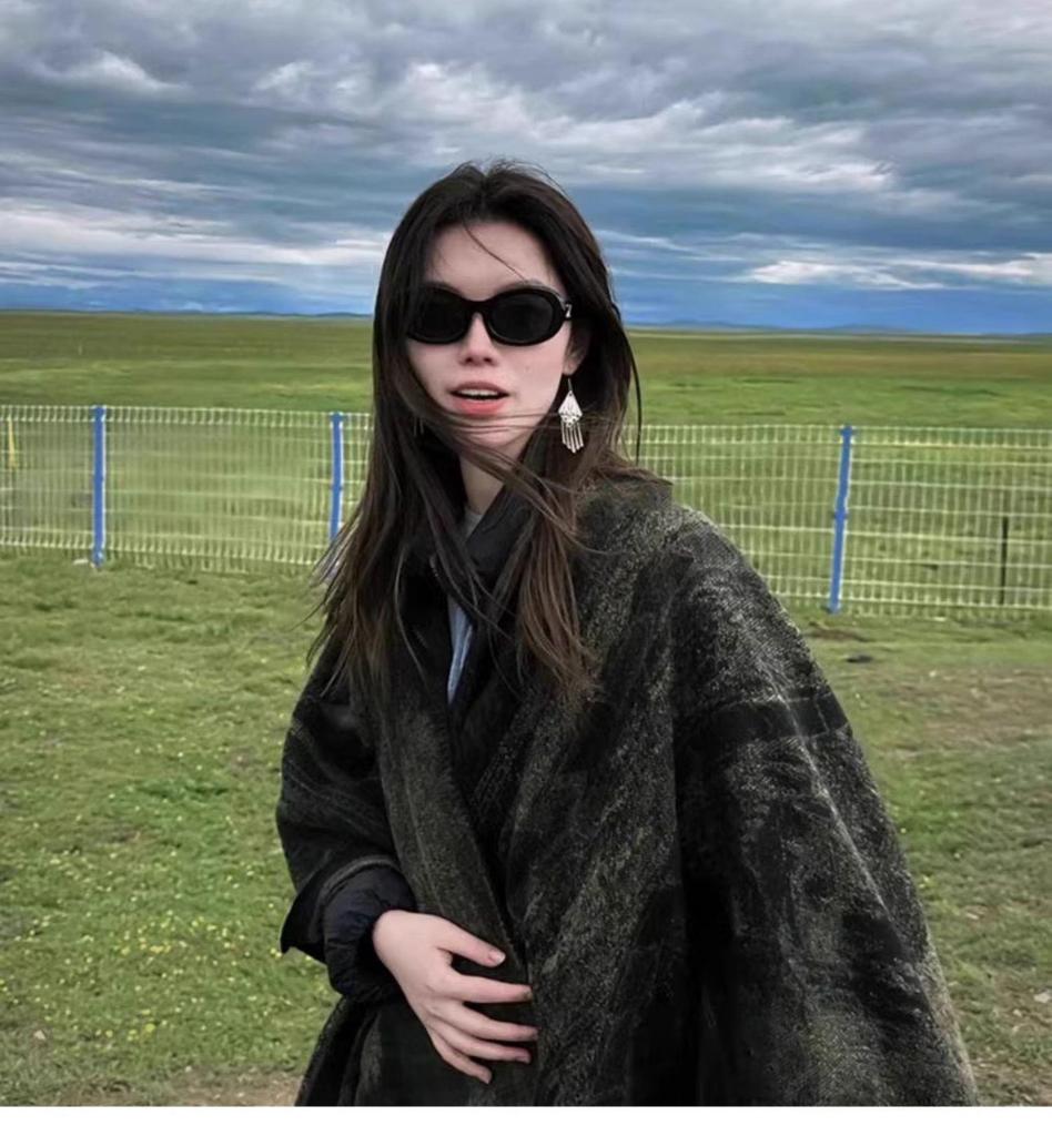 Женская шаль на осень и зиму: Плащ для путешествий по Синьцзяну и Тибету, Толстый плащ-накидка из Западного Сычуаня