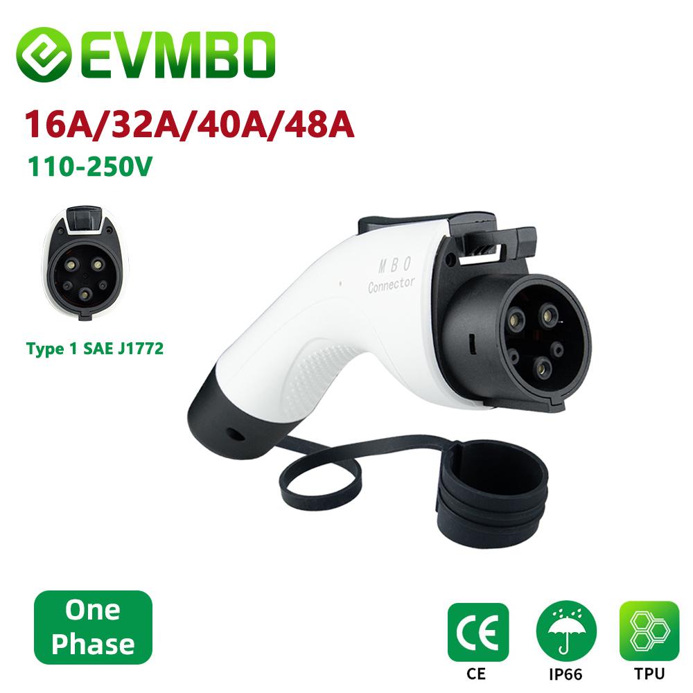 Разъем-вилка для зарядки электромобиля EVMBO Тип 1 SAE J1772 16А/32А/40А/48А 1 фаза для зарядной станции электромобиля EVSE Настенный бокс