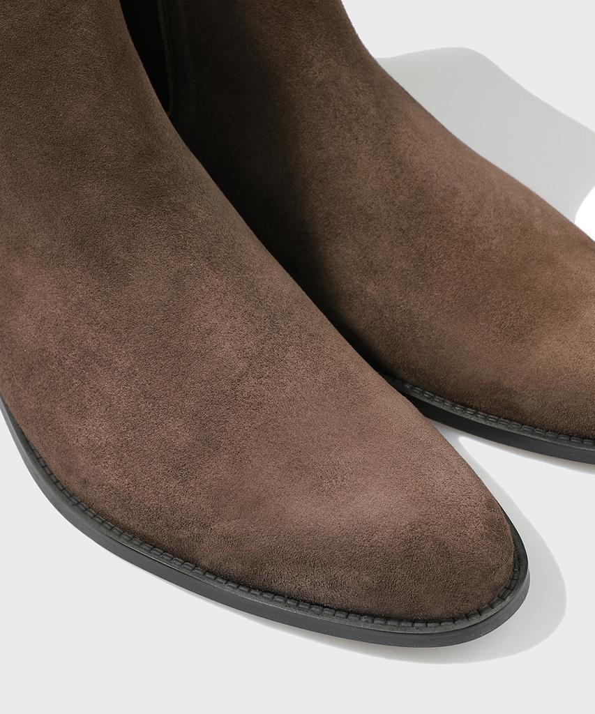 Firenze Atelier Slimline Black Sole Suede Chelsea Boots 3332-Qs [Dark Brown]