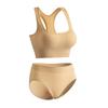 Женское спортивное нижнее белье для йоги, однотонный высокоэластичный антиэкспозиционный бюстгальтер пуш-ап с открытой спиной и трусами с подъемом бедер, комплект из двух предметов