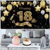 1pc, 2D flat, birthday party decoration, 18th birthday party decorative banner, polyester suitable for indoor and outdoor use, w