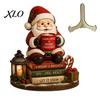 Decorative Christmas Signage Wooden Table Sign, 2D Flat Santa Claus/Snowman Reading Desktop Ornament Party Favors with Stand, Holiday Tabletop