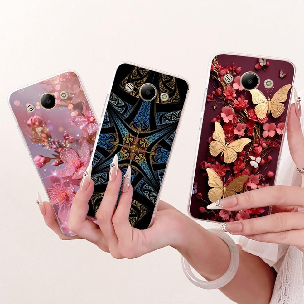 Casing For Huawei Y3 2018 Cover For Huawei Y3 2017 Case Aesthetic Luxury Cute Cat Fashion Butterfly Funny Painted Casing