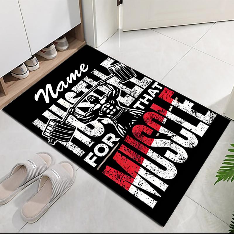 Custom Name weightlifting Printed Carpet, for Office Chair Living Room Bedroom Kitchen Room Decor Gifts.