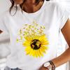 Одежда с коротким рукавом Dragonfly Flower Vintage Cute Casual Tee Top Летняя футболка унисекс FeUnisex Lady Print Fashion Graphic T Shirt
