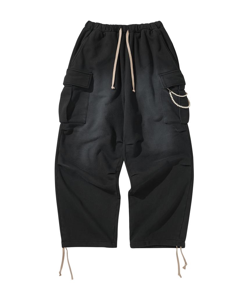 LIBERE Washed Sweat Cargo Pants / Black