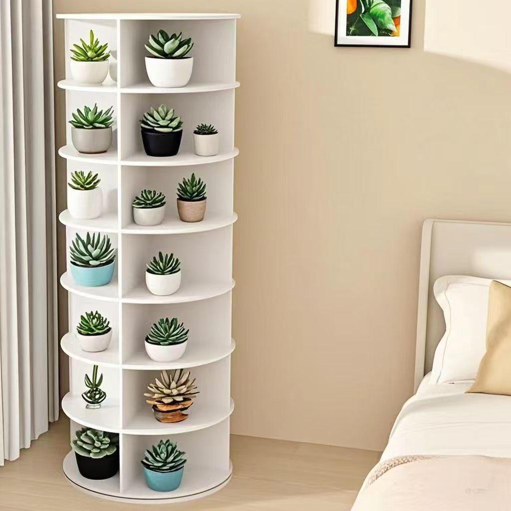 Вращающаяся многоярусная стойка для обуви и сумок с хранением на 360 градусов