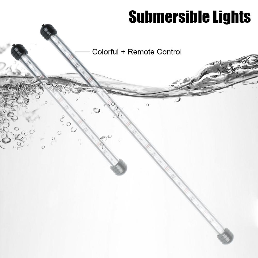 Погружная лампа для аквариума с дистанционным управлением, декоративное освещение, вилка европейского стандарта, 28 см, 48 см, 16 видов цветов, 5050 RGB, светодиодная лампа для аквариума
