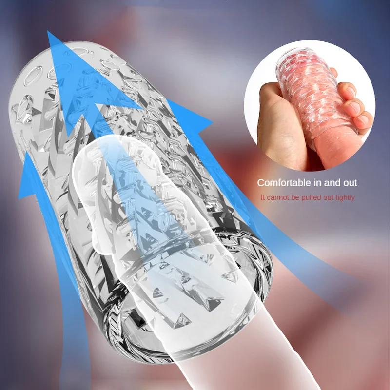 9 см прозрачный мужской мастурбатор искусственная киска вагинальный для мужчин 18 головок сосание пениса насос шипы тренажер секс-игрушки эротические