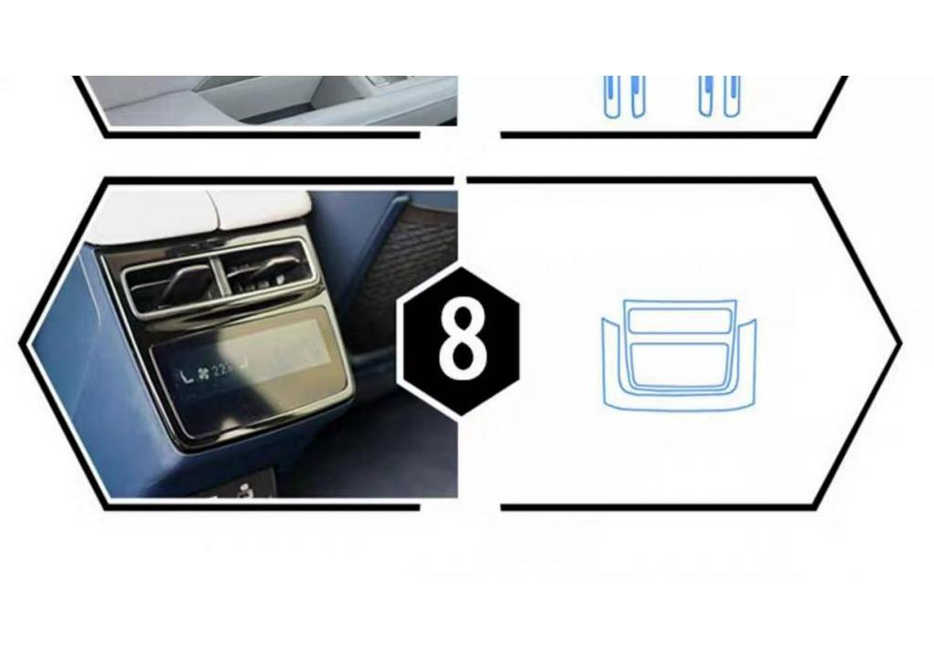 Zeekr 001 Smoked Headlight Film, Transparent Interior & Taillight Film, TPU Dashboard Screen Protector, Wear-Resistant