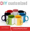 Черная чашка DIY LOGO Керамическая кружка 350 мл Настройте печать вашего фото, рисунка, персонализированный подарок для чая, кофе, молока