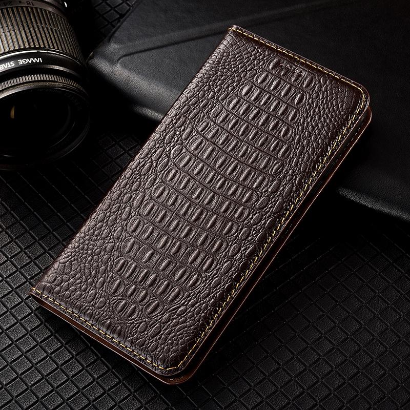Genuine Leather Phone Case for Samsung Galaxy S21 S22 S23 S24 S25 Edge Plus Ultra FE Crocodile Back Pattern of Flip Cover Case