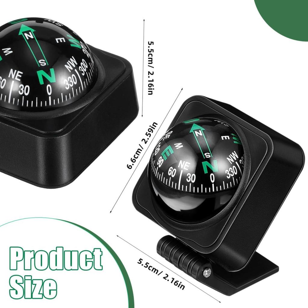 Car Dashboard Compass Ball Portable Auto Compass For Accurate Navigation For Cars Boats And Outdoor Use Compact Dashboard Ornament