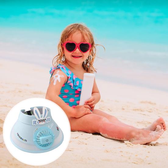 Детская шляпа с солнцезащитным козырьком, дышащая летняя шляпа с широкими полями, защита от ультрафиолета, легкая шляпа для малышей с рисунком кролика