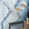 Marble Fluid Texture Blue Tulle Curtain For Living Room Bedroom Kitchen Decoration Window Voiles Tulle Curtain