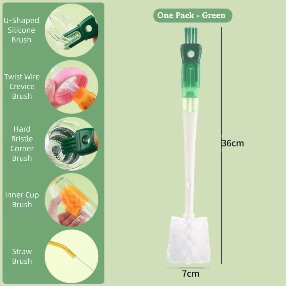 Multi-purpose Bottle Brush Long Handle 5 in 1 Cup Cleaning Brush  Baby Bottle Cleaning