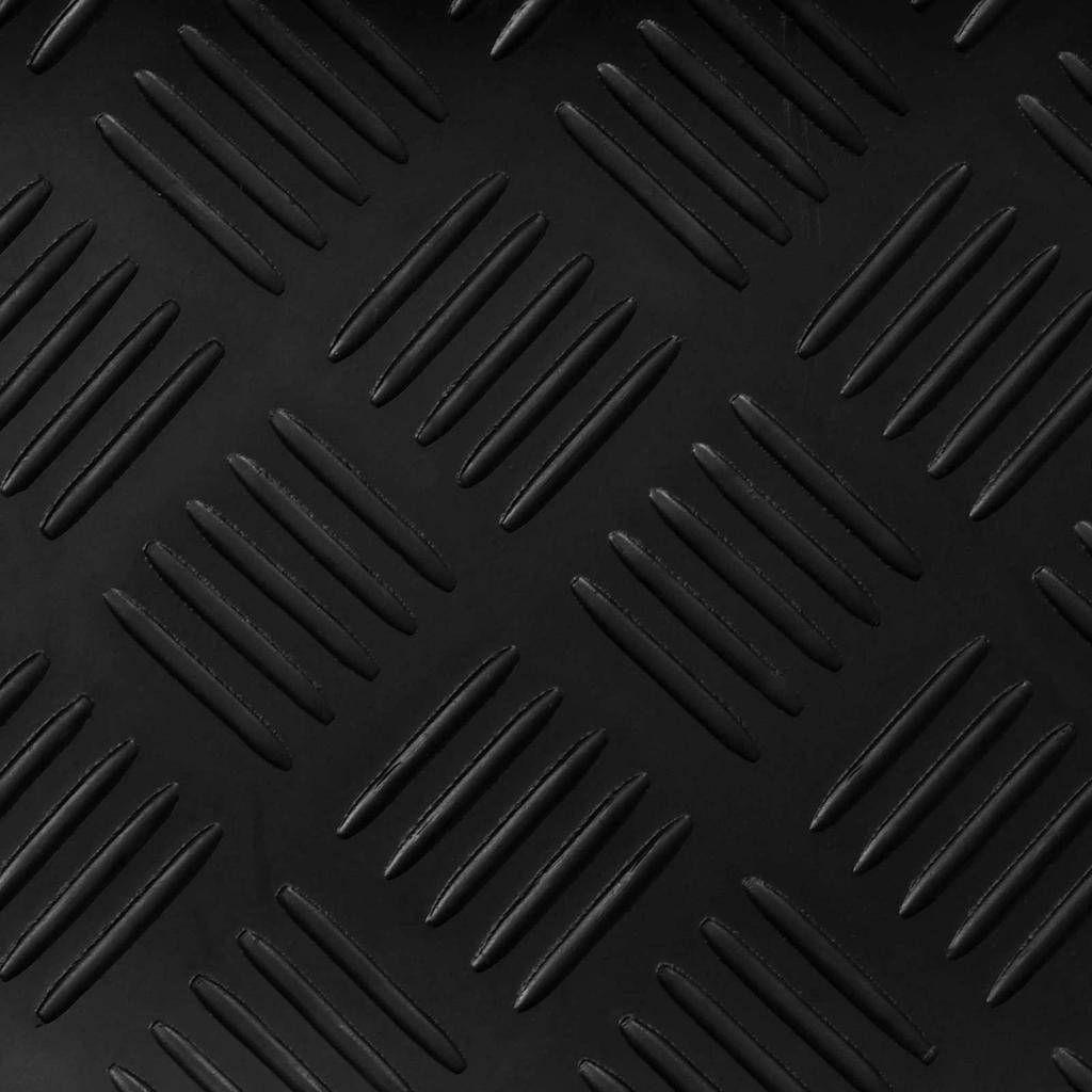 Floor Mat with Diamond Plate Pattern Black 1 x 2 m Rubber