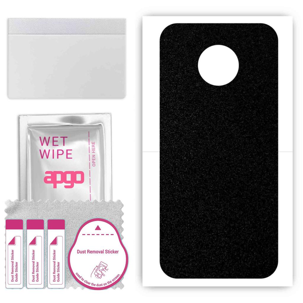apgo Protective Skin Sticker for the Back Compatible with Motorola Moto G6, Wrap Film, Foil, Vinyl - Pattern Matte Black