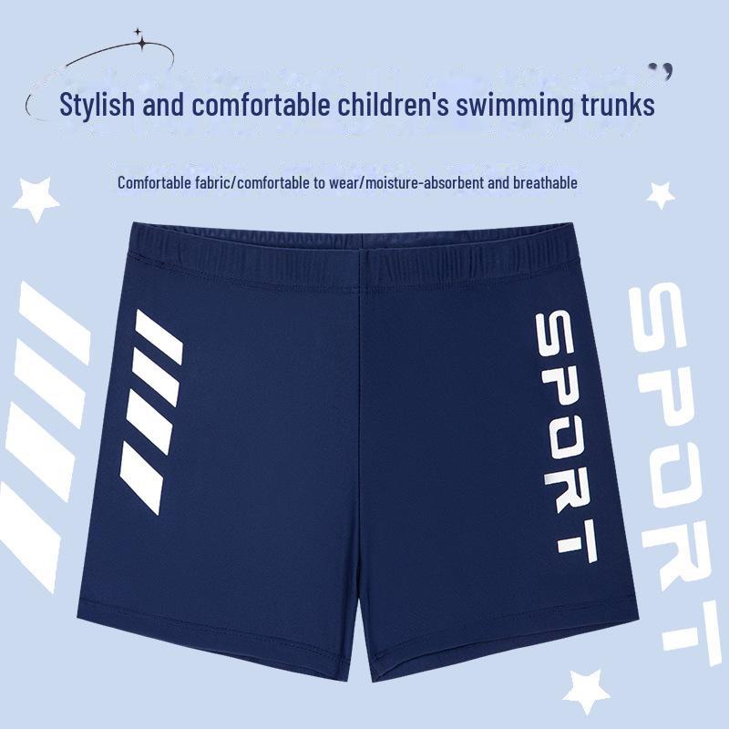Boys' Personalized Swimming Trunks for Ages 4-12 - Professional Training Swimwear with Letter Printing