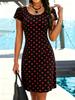 Летнее платье в горошек - Повседневное с коротким рукавом и оборками