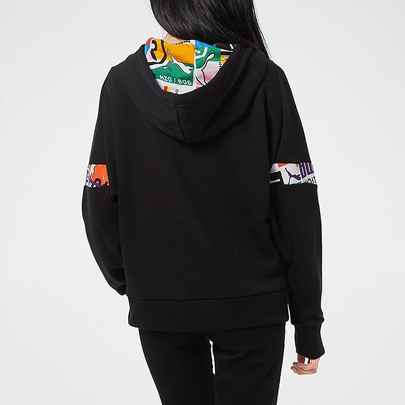 (WMNS) Женская толстовка PUMA International 'Черный Белый' 531351-01