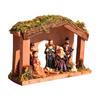 Christmas Nativity Figurine Set Jesus Manger Scene Holy Family Resin Statue Religious Christmas Stable Figures Set for Indoor Tabletop Decor