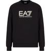 EA7 FW24 Свитшот с принтом логотипа-букв, с круглым вырезом, с длинным рукавом, мужской, черный 6DPM60-PJVRZ-1200