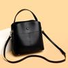 Genuine Leather Crossbody Bag for Women Mini Bucket Simple Bag Large Capacity Women's Shoulder Bag