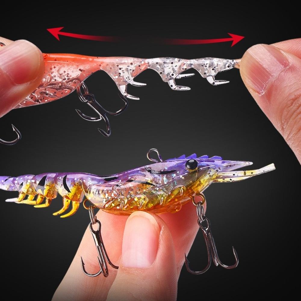 Single hook Shrimp Fake Bait Soft Hook Worm Silicone New style Prawn Lure