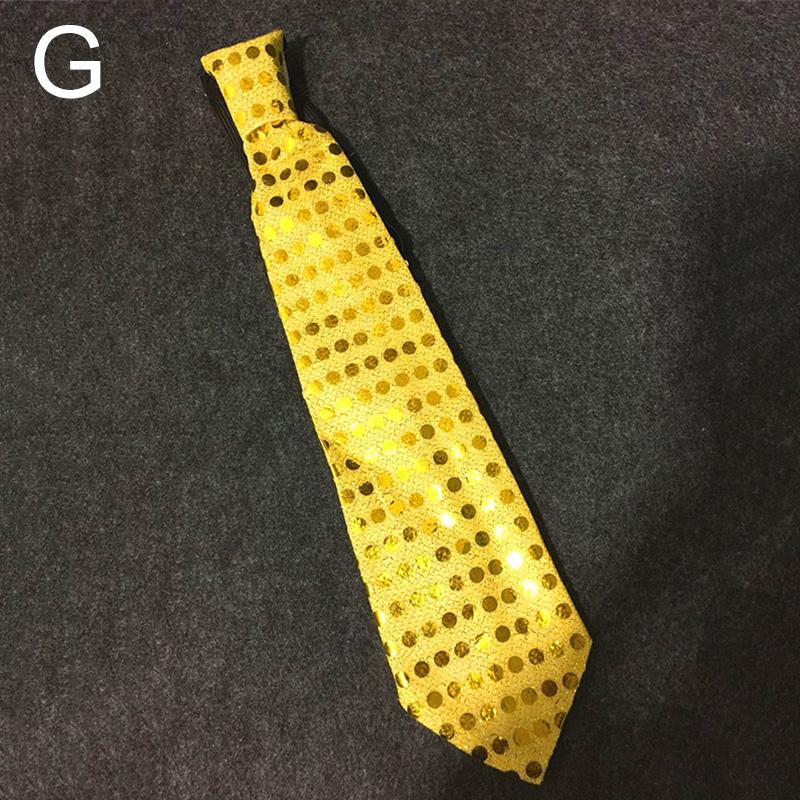 LED Colorful Glitter Sequin Tie Unisex Bow Tie For Bar Night Party Tie Props Tie Wedding Birthday Gift Clothing Accessories JoomZL