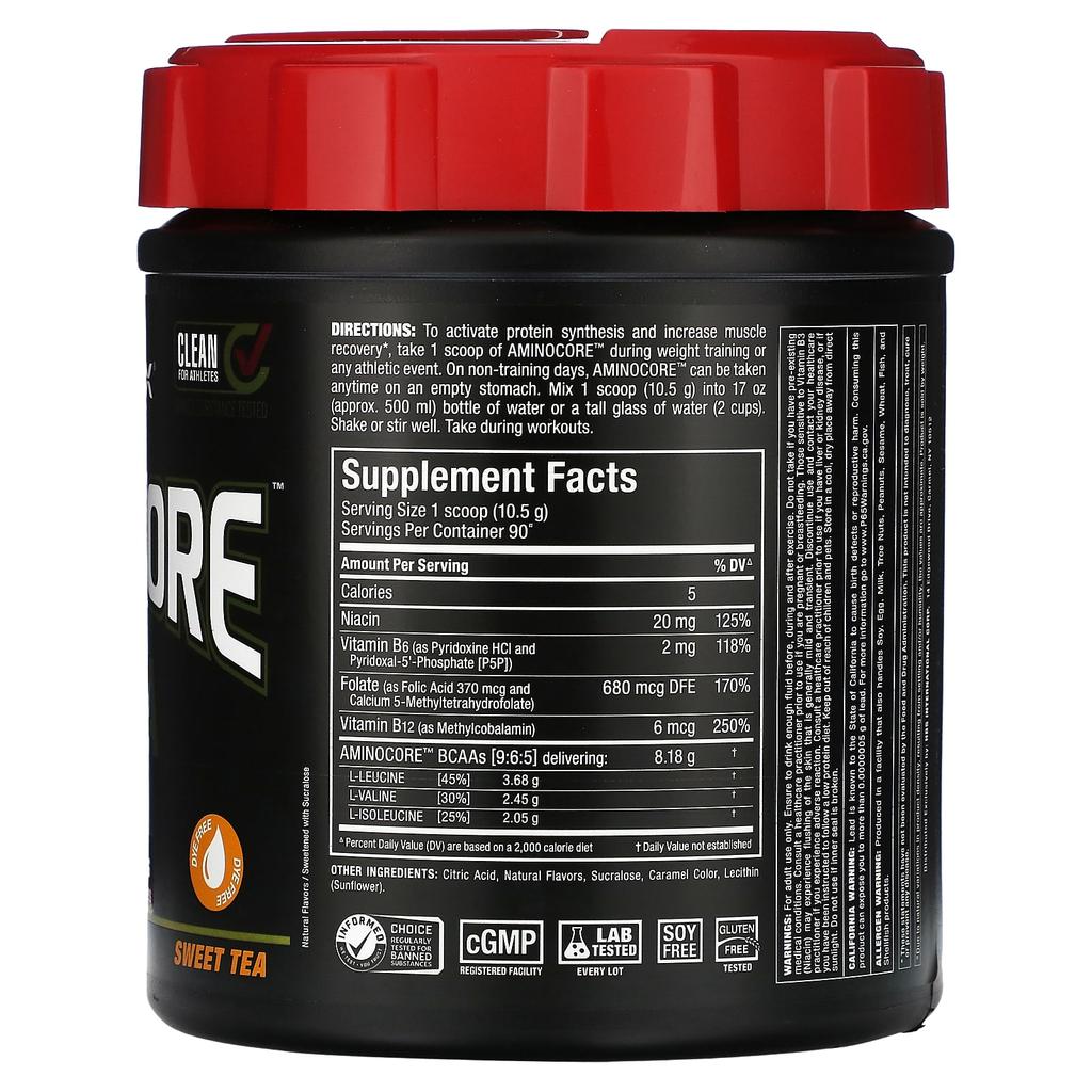 AminoCore Bcaa, Sweet Tea, 945G (2.1Lb)