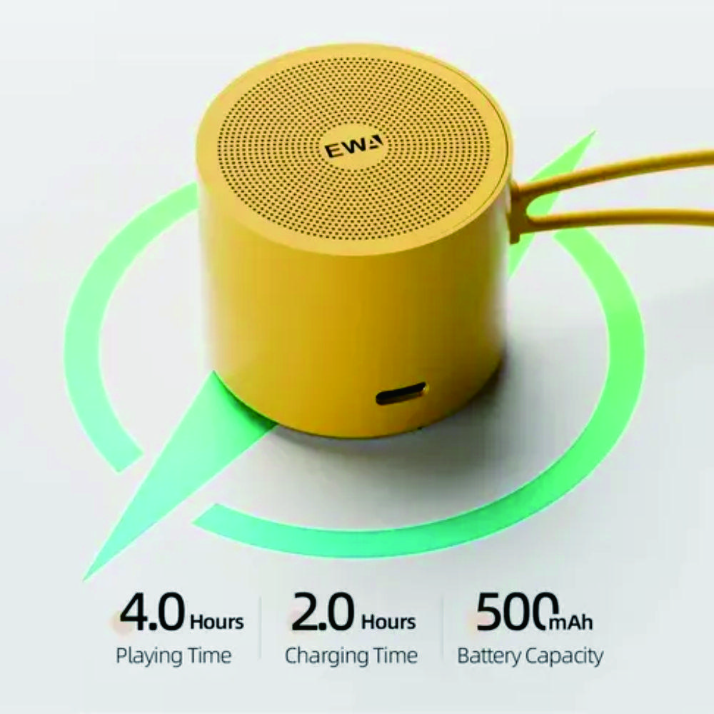 EWA A127 Metal Bluetooth Speaker Small Portable Steel Gun Heavy Metal Wireless Subwoofer Outdoor Mini USB Bluetooth Speaker