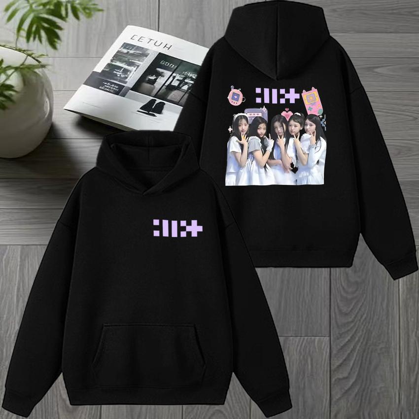 2025 Korea ILLIT Kpop Band New Album Double Sided Graphics Hoodies Unisex Trend Y2k pullover Men women Fleece Casual Sweatshirt