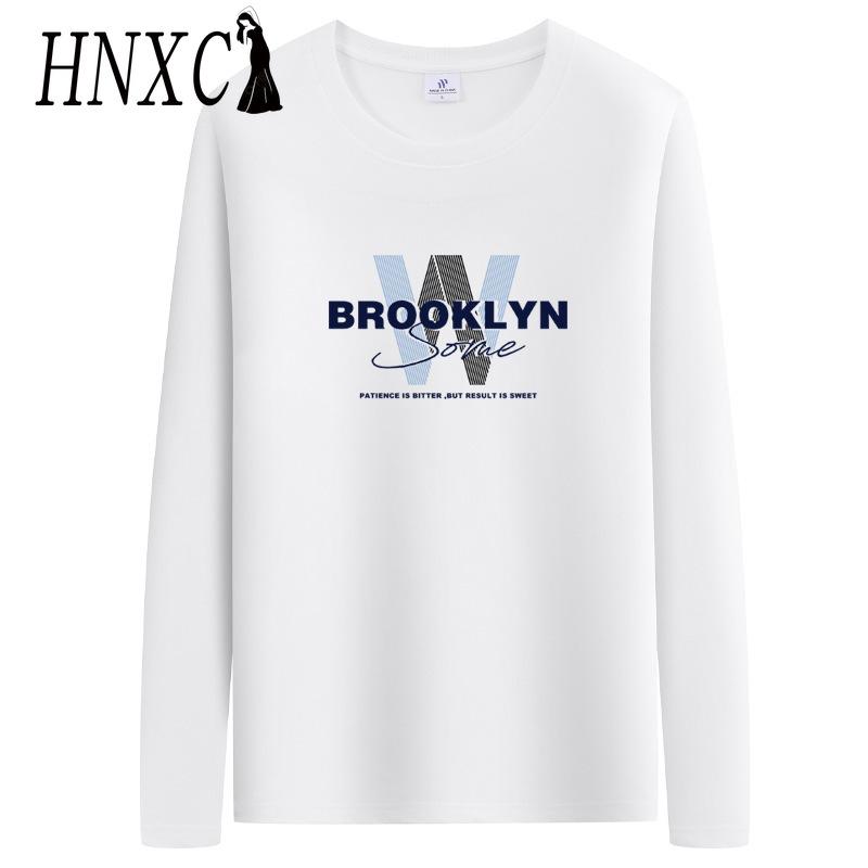 HNXC Футболка с длинными рукавами из хлопка, мужская модная свободная рубашка с рисунком «сострадание»