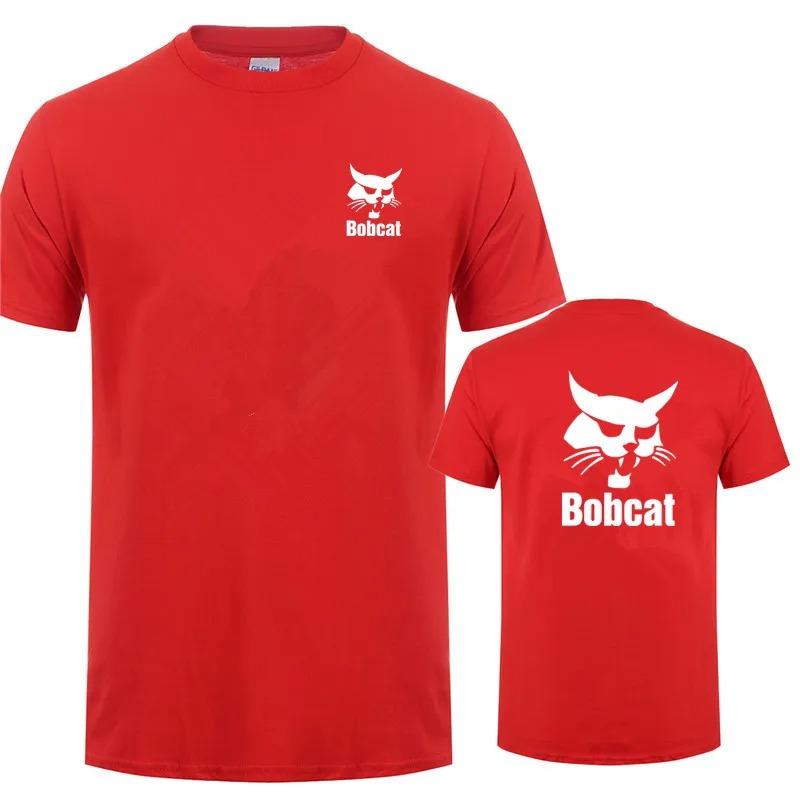 Футболка Bobcat, летняя мужская, с коротким рукавом, хлопковая, с логотипом Bobcat Heavy Equipment, удобные мужские топы с круглым вырезом