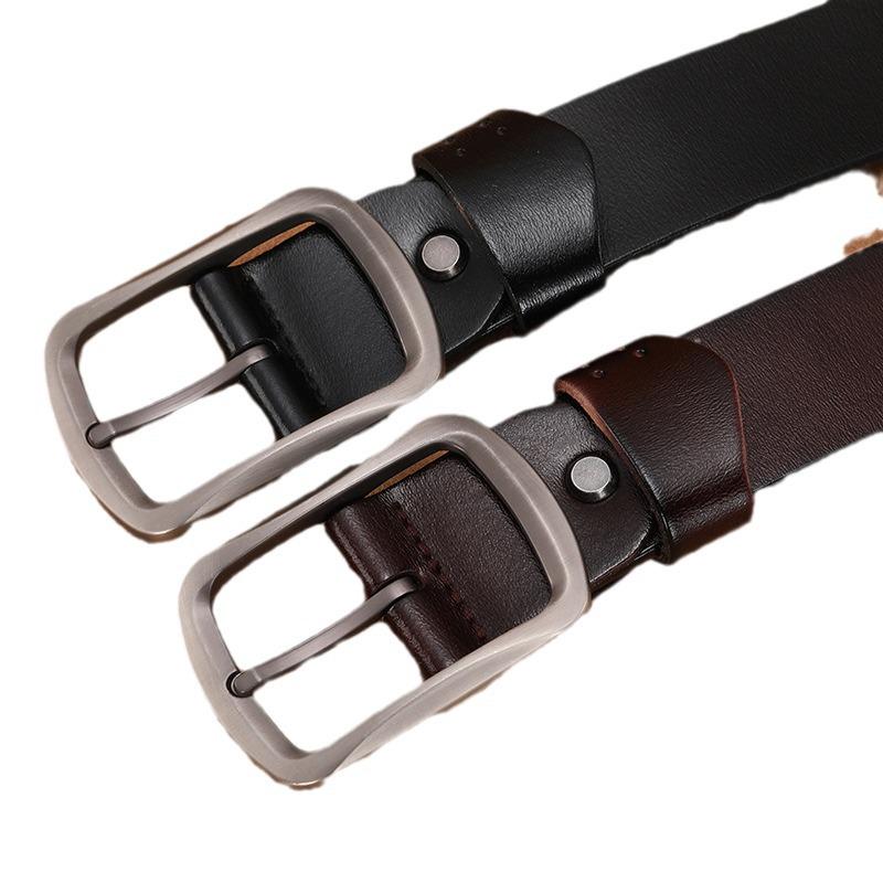 Men's Genuine Leather Pin Buckle Cowhide Retro Belt