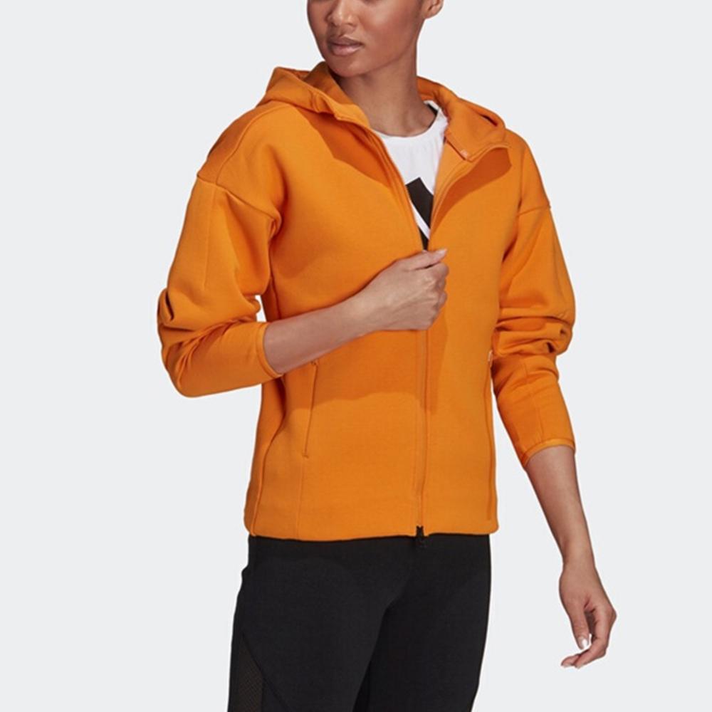 Adidas W ZNE Fz однотонная спортивная повседневная толстовка с капюшоном женская верхняя одежда золото H34467