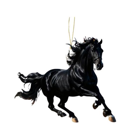 Подвеска в виде лошади 2D Акриловая Реалистичная Лошадь Украшение Рождественская Игрушка с Петлей для Подвешивания Праздничный Декор для Любителей Конного Спорта