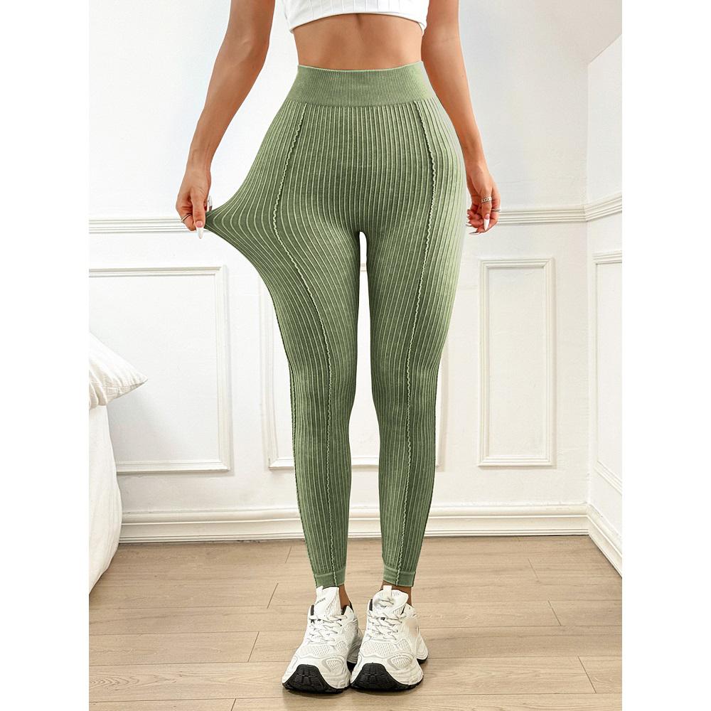 Женские бесшовные леггинсы для спортзала с высокой талией, для йоги, с эффектом подтяжки ягодиц, для занятий спортом на открытом воздухе, облегающие, однотонные, в полоску, фитнес-брюки, брюки для йоги