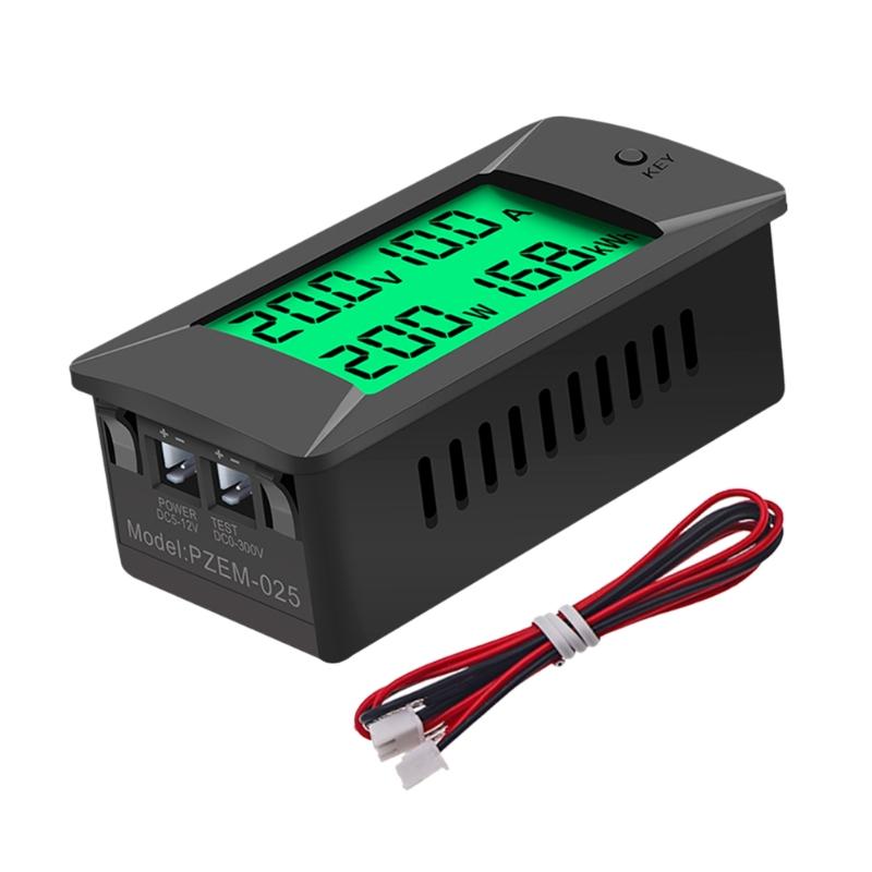 Newest 0-300V Shunt Bulit-In DC Digital Battery Tester Bidirectional Ammeter Voltmeter Power Energy Watt Meter
