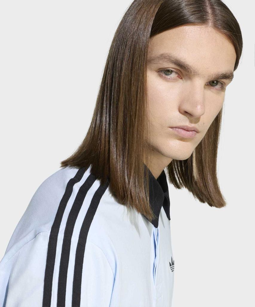 adidas Регбийная рубашка-поло с длинным рукавом и 3 полосками - Crystal Sky / Ke2445