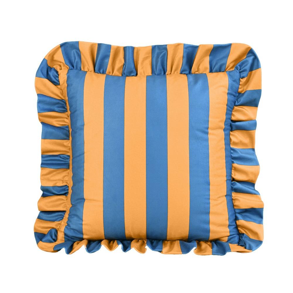 Striped Pillow Case Cover Lotus Leaf Skirt Edge Soft Pillowcase Home Decor Velvet Bedding Pillow Cover Bedroom Living Room