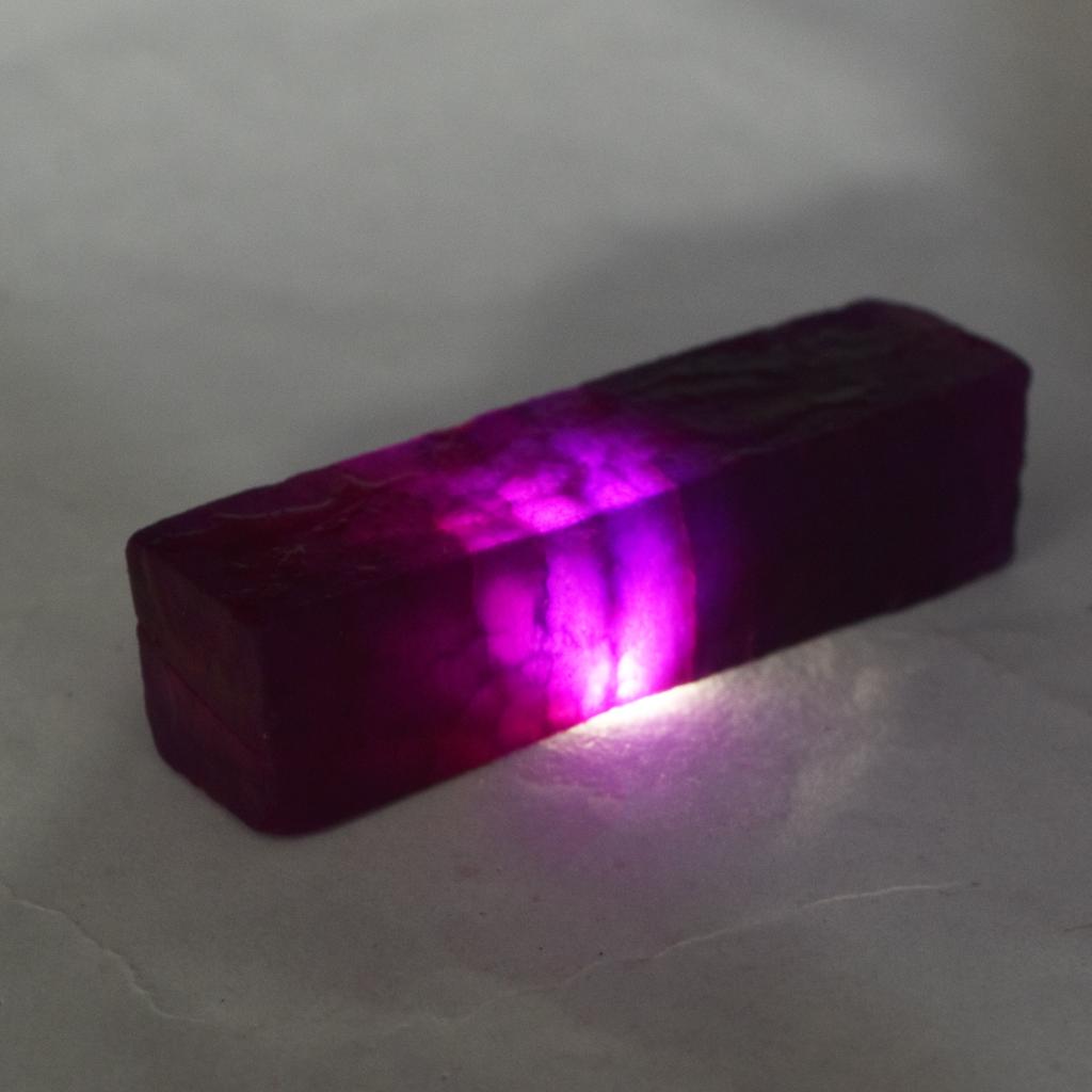 Perfect UnCut Rough 206.95 Ct Natural Sapphire Purple CERTIFIED Loose Gemstone