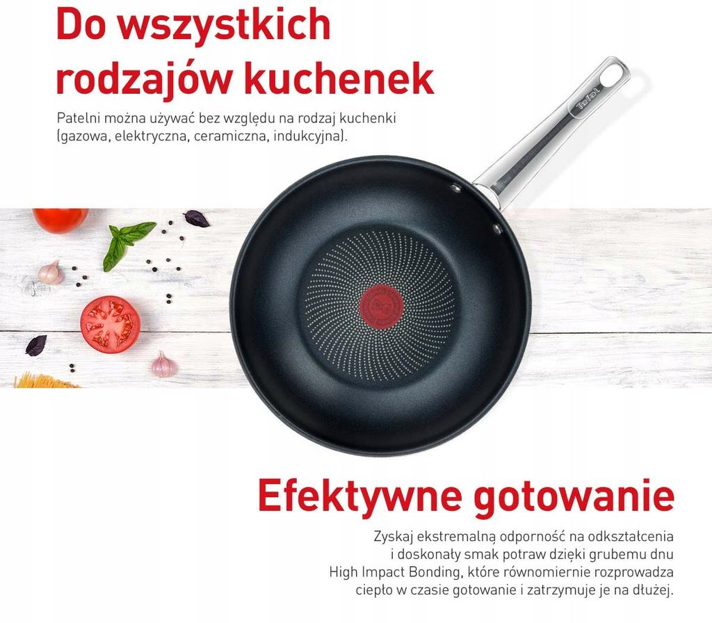 Tefal cook eat b9221904 wok pan 28 cm silver